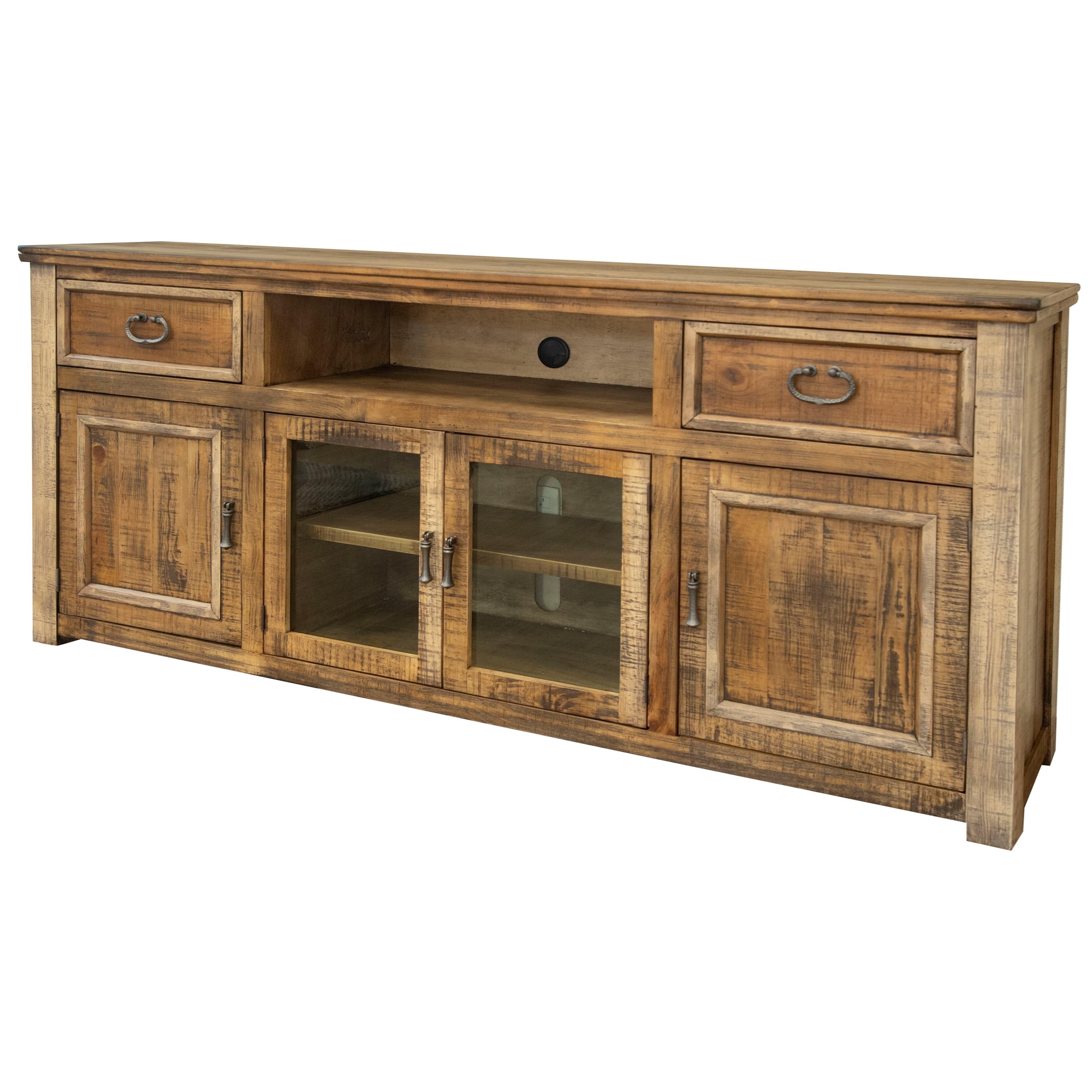 International Furniture Direct Montana IFD1141STN80 Rustic 80" TV Stand